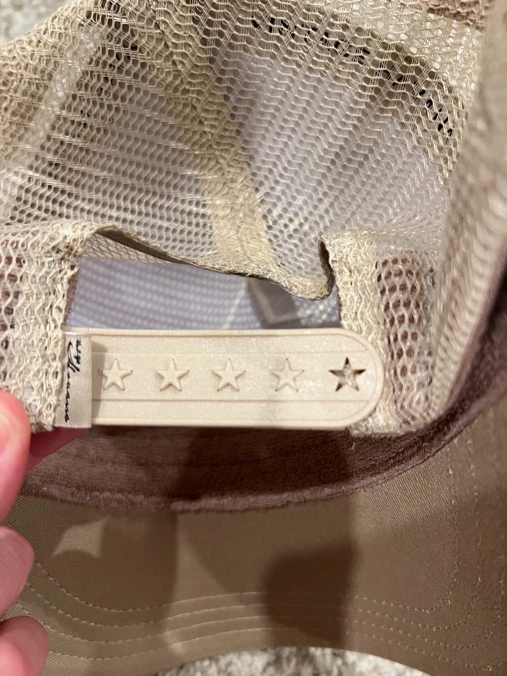 Vintage Havana Tan Trucker Hat with White Star - Picture 2 of 3